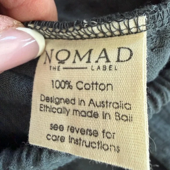 Nomad the Label Asana Cotton Wrap Pants Charcoal - Picture 13 of 16